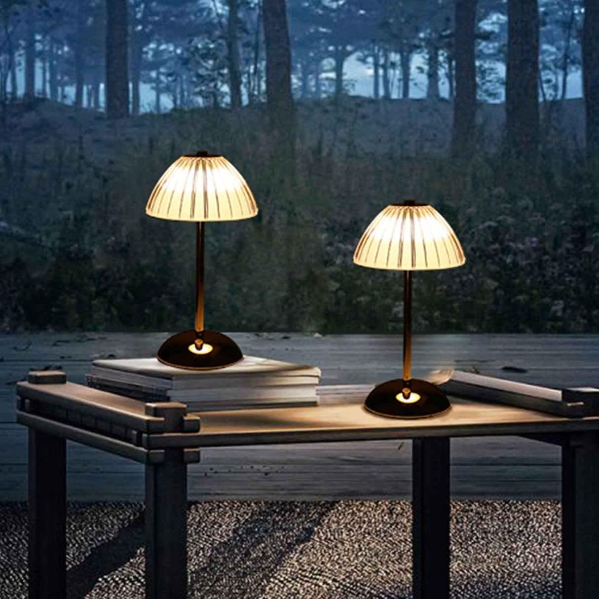 Mushroom Lamp Touch Switch Stepless Dimming Rechargeable Dining Table Decorative Crystal Table Lamp Bedside Night Light