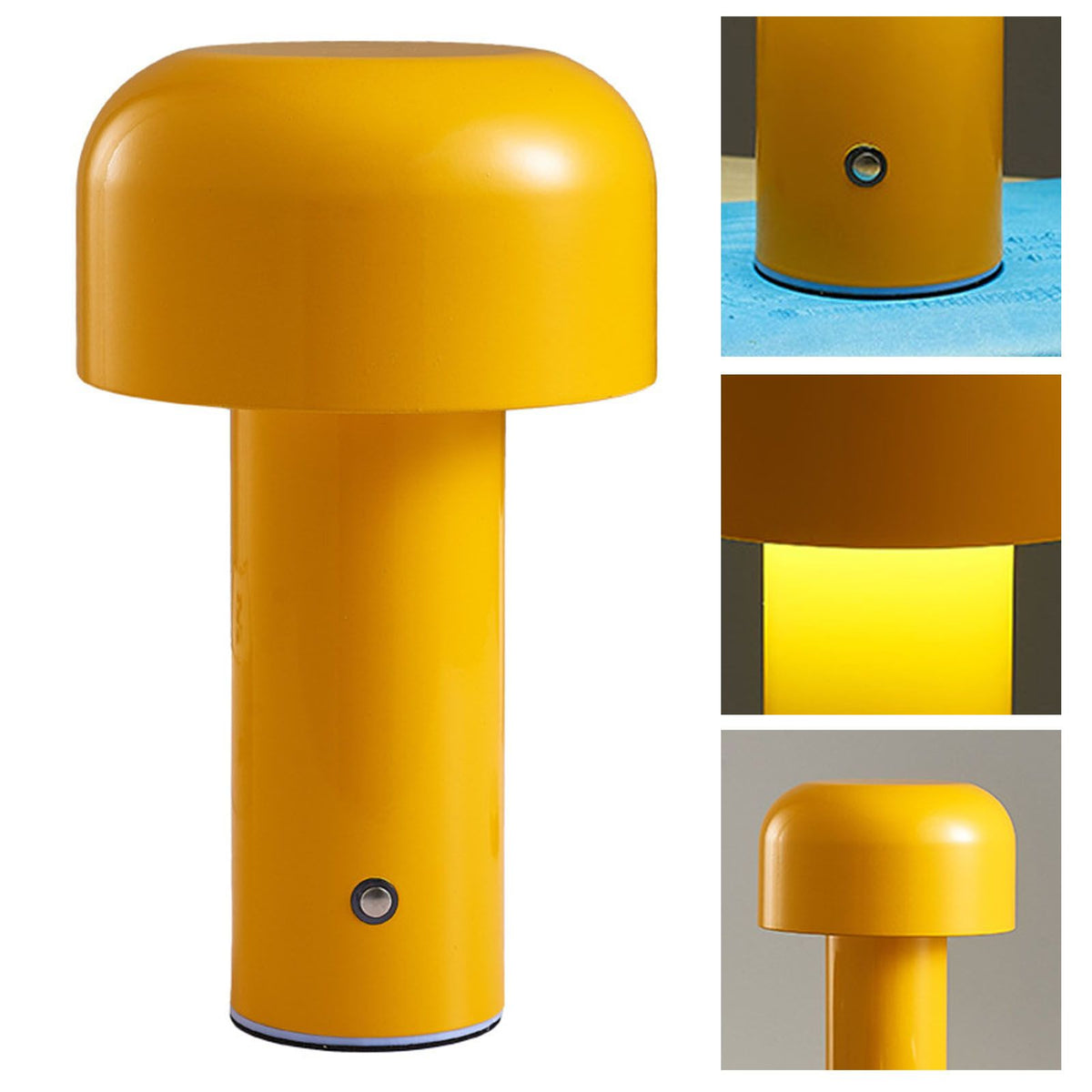 Mushroom Table Lamp Three Colors LED Light Beads Stepless Dimming Mushroom Lamp Night Light for Bedroom Bedside Yellow