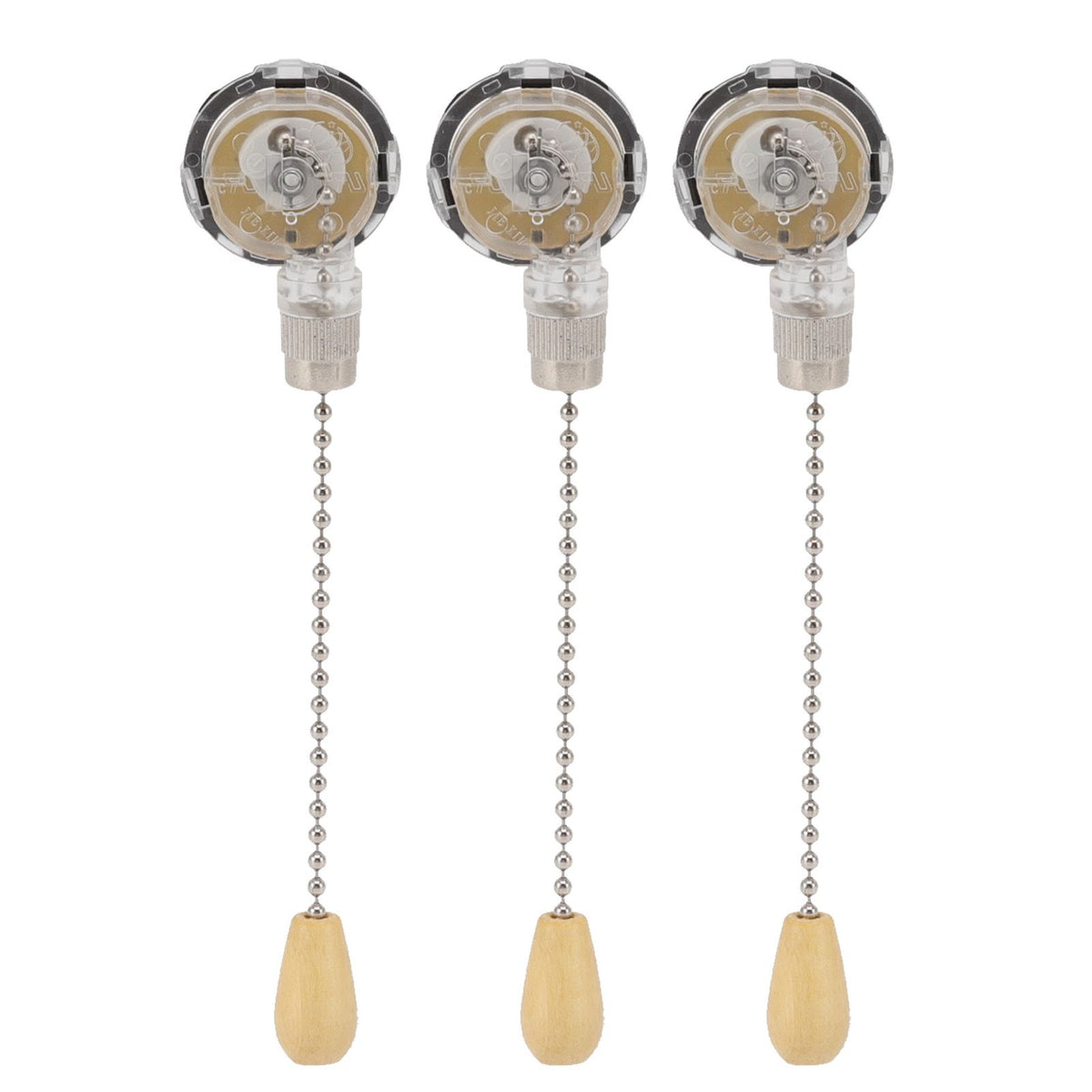 3Pcs Ceiling Fan Lamp Switch Rustproof Replacement Ceiling Light Pull Chain Switch 250V 125V Chrome