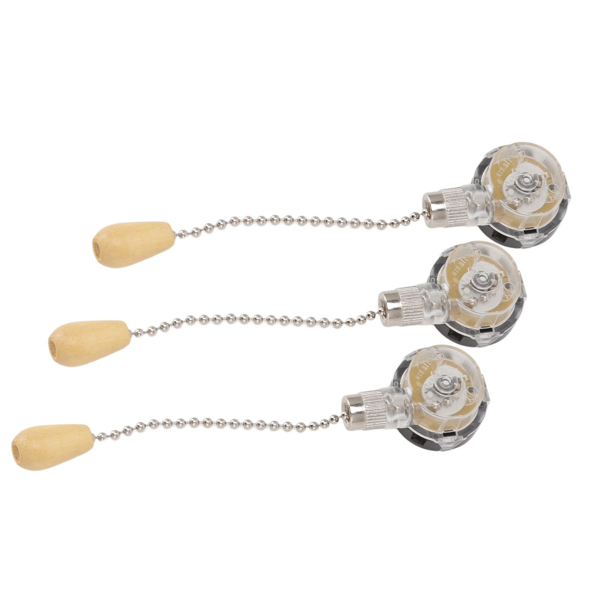 3Pcs Ceiling Fan Lamp Switch Rustproof Replacement Ceiling Light Pull Chain Switch 250V 125V Chrome