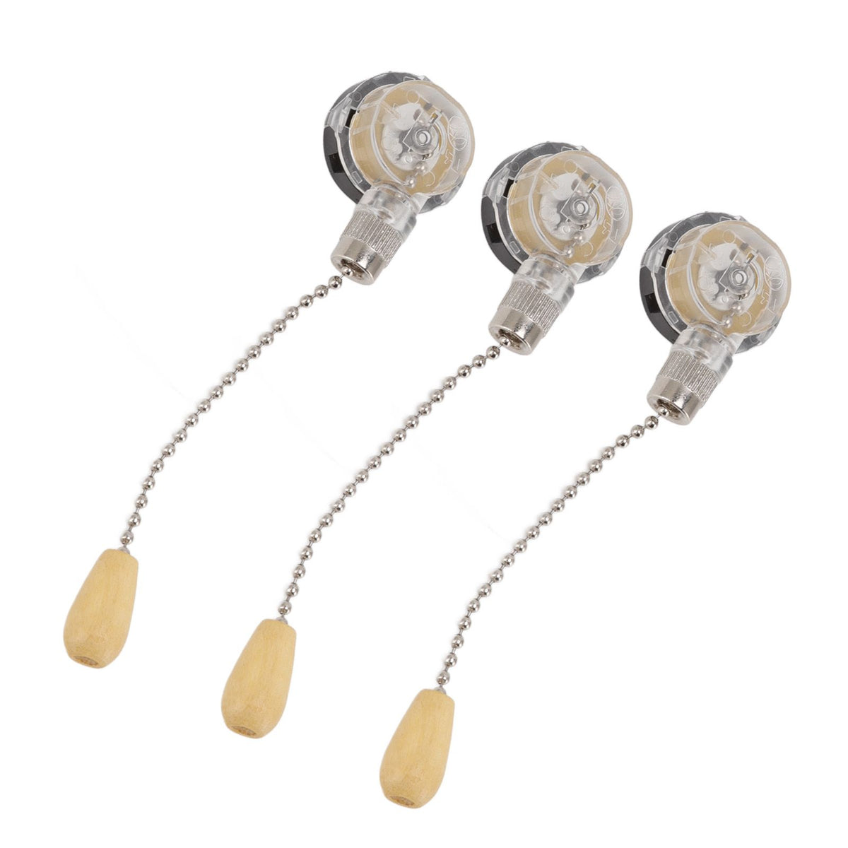 3Pcs Ceiling Fan Lamp Switch Rustproof Replacement Ceiling Light Pull Chain Switch 250V 125V Chrome