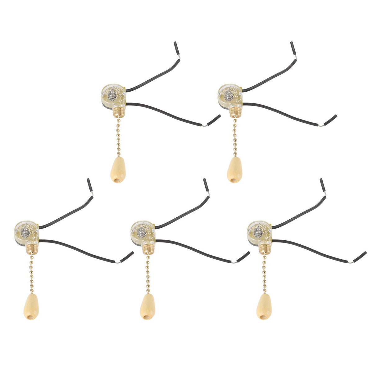 5pcs Pull Chain Switch Exquisite Replacement Ceiling Fan Light Switch Cord for Wall Lamp 250V 125V