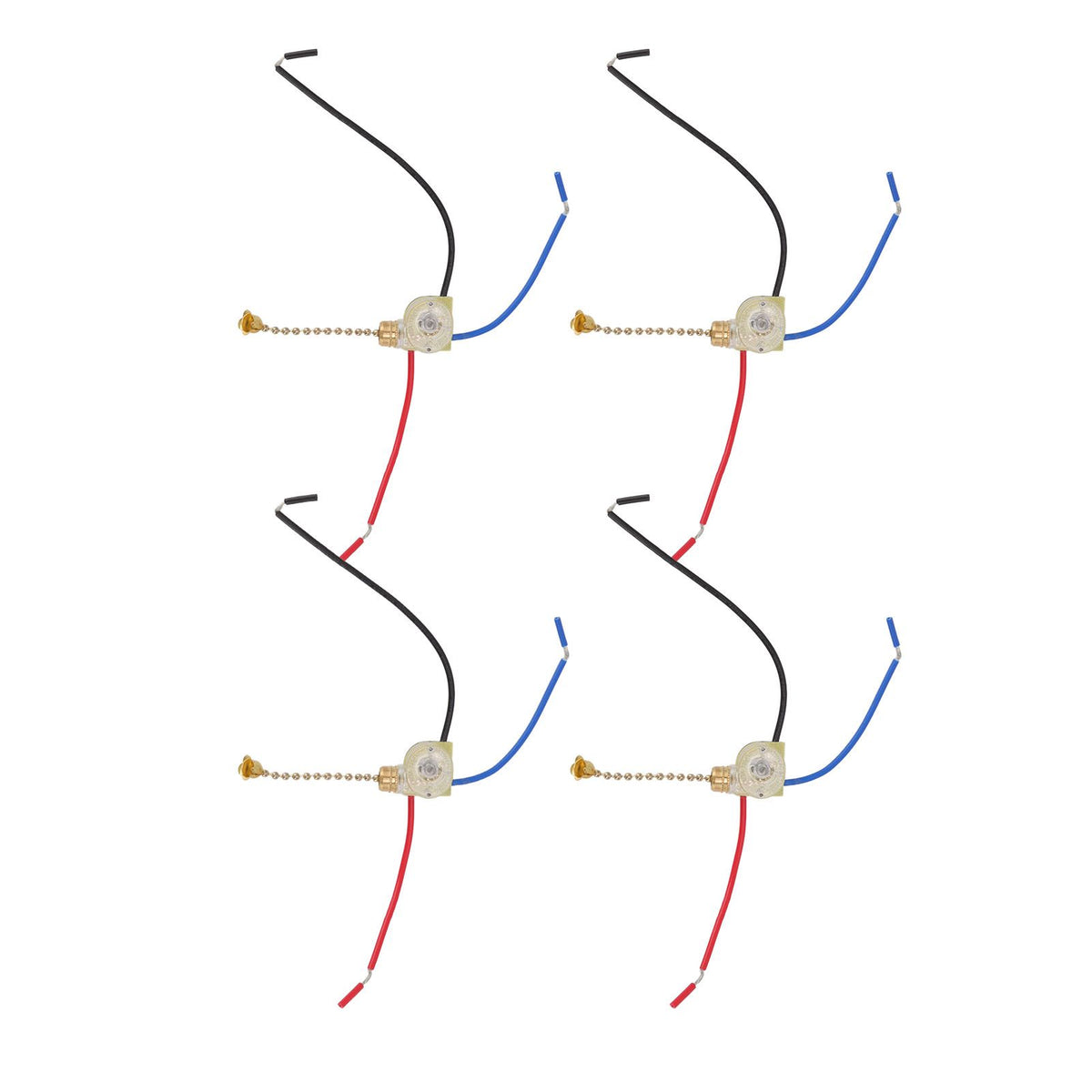 4Pcs Ceiling Fan Light Switch Replacement Lamp Pull Chain Switch 3 Wire Ceiling Fan Lamp Switch 250V 125V Gold