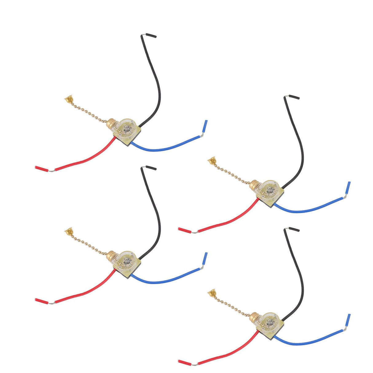 4Pcs Ceiling Fan Light Switch Replacement Lamp Pull Chain Switch 3 Wire Ceiling Fan Lamp Switch 250V 125V Gold