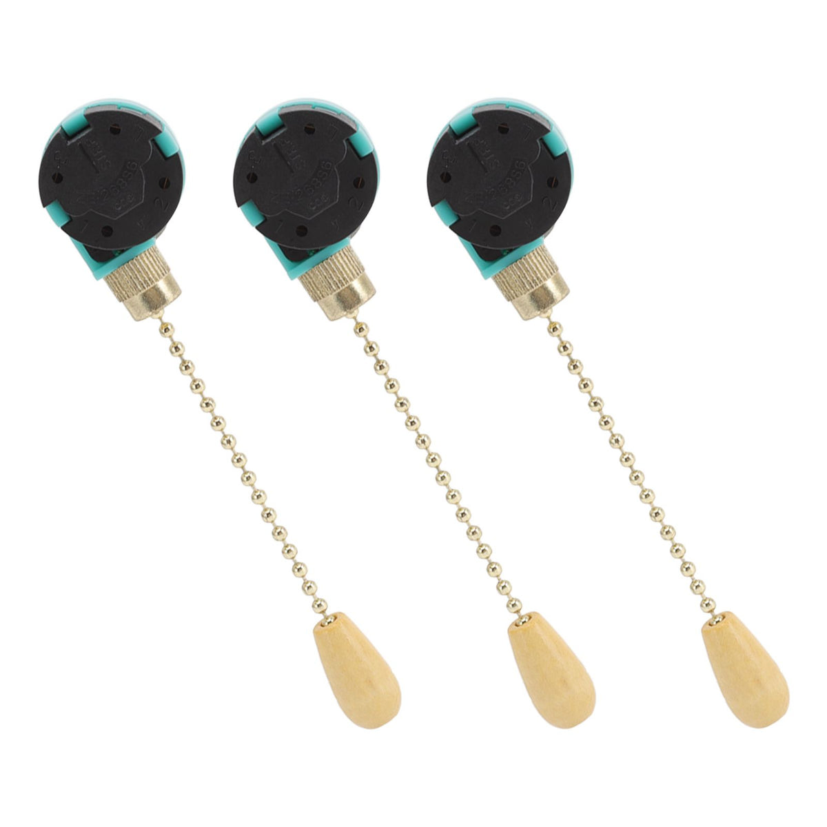 3Pcs Ceiling Light Pull Chain Switch 3 Speed 4 Wire Ceiling Fan Lamp Switch for Ceiling Lamp Fan Lamp Wall Lamp Gold