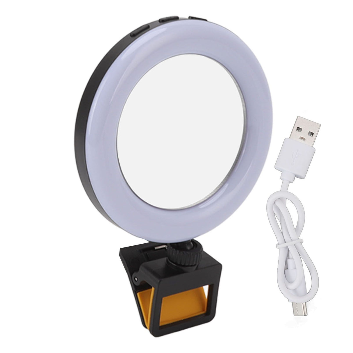 Rechargeable Portable Clip On Selfie Ring Light USB Charging Mini Clip On Selfie Ring Light for Smartphone Mobile Phone Photographing