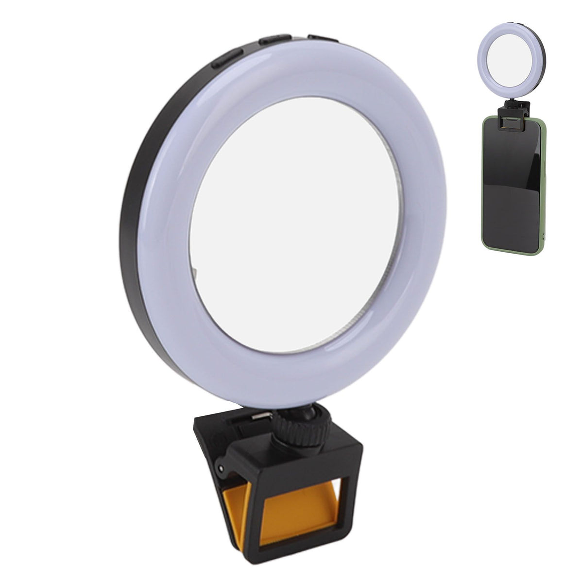 Rechargeable Portable Clip On Selfie Ring Light USB Charging Mini Clip On Selfie Ring Light for Smartphone Mobile Phone Photographing
