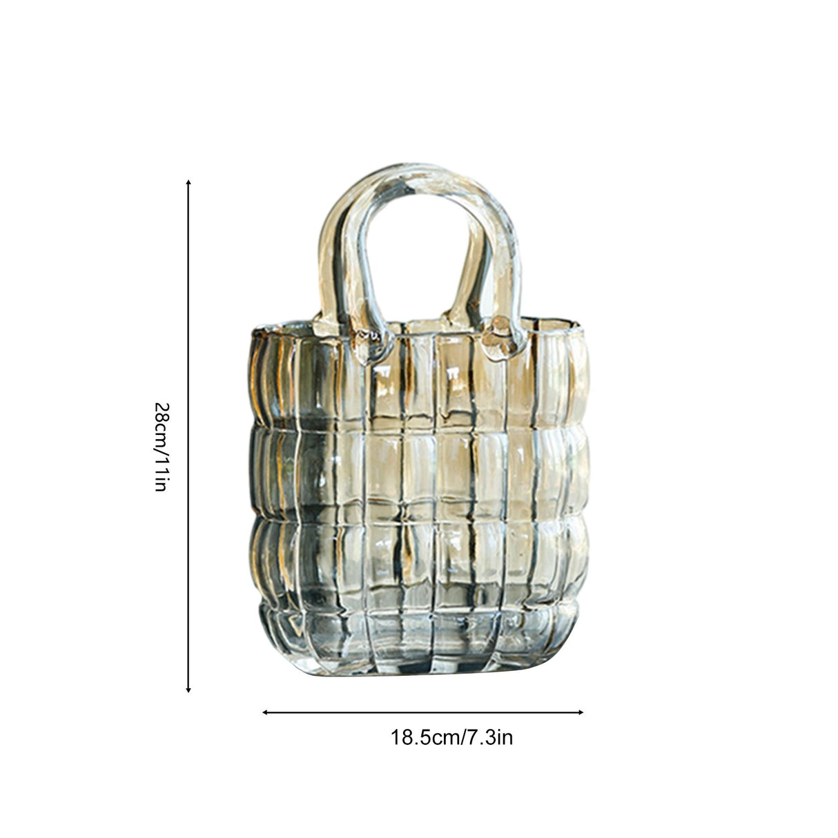 Glass Vase Transparent Hand Basket Living Room Flower Arrangement Creative Bag Fish Tank
