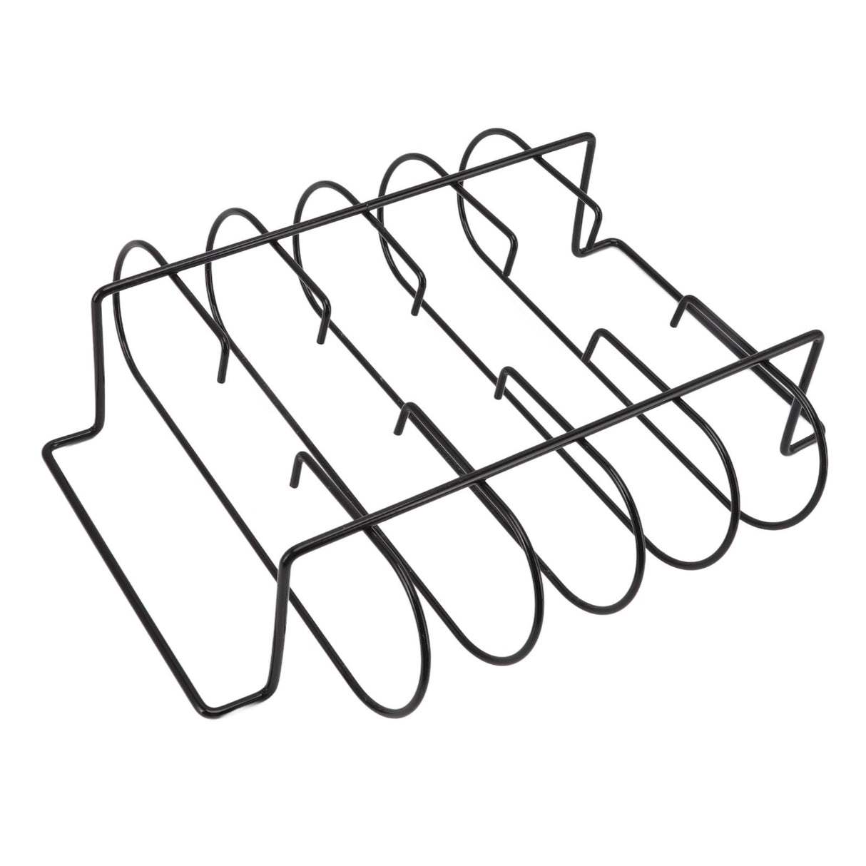 Rib Rack Iron Roasting Stand for Smoking and Grilling Holds Up to 4 Ribs for Outdoor BBQ Accessories