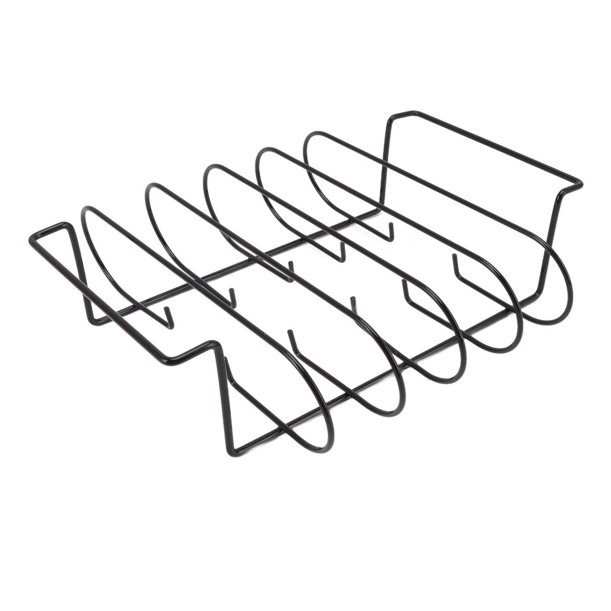 Rib Rack Iron Roasting Stand for Smoking and Grilling Holds Up to 4 Ribs for Outdoor BBQ Accessories