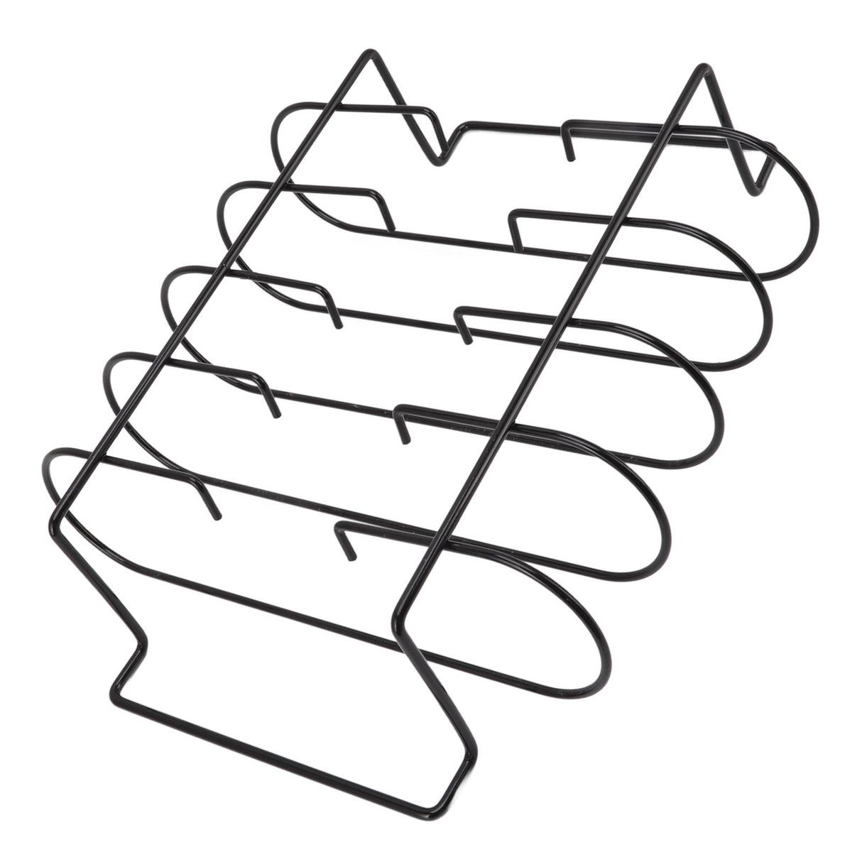 Rib Rack Iron Roasting Stand for Smoking and Grilling Holds Up to 4 Ribs for Outdoor BBQ Accessories