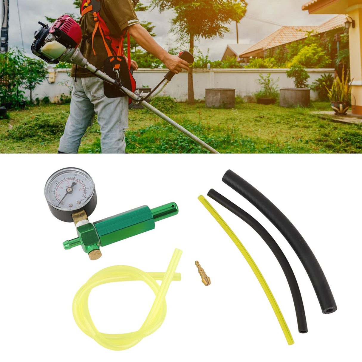 Carburetor Leak Detector Pressure Gauge Replacement for Walbro 57211 Outdoor Garden Mower Parts