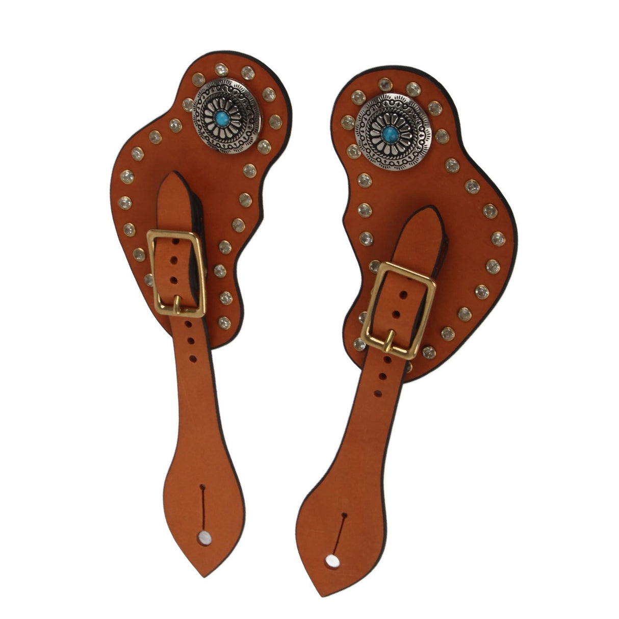 1 Pair Spur Strap Western Retro Horse Spur Strap with Buckle for Horse Training Protective Equipment Brown