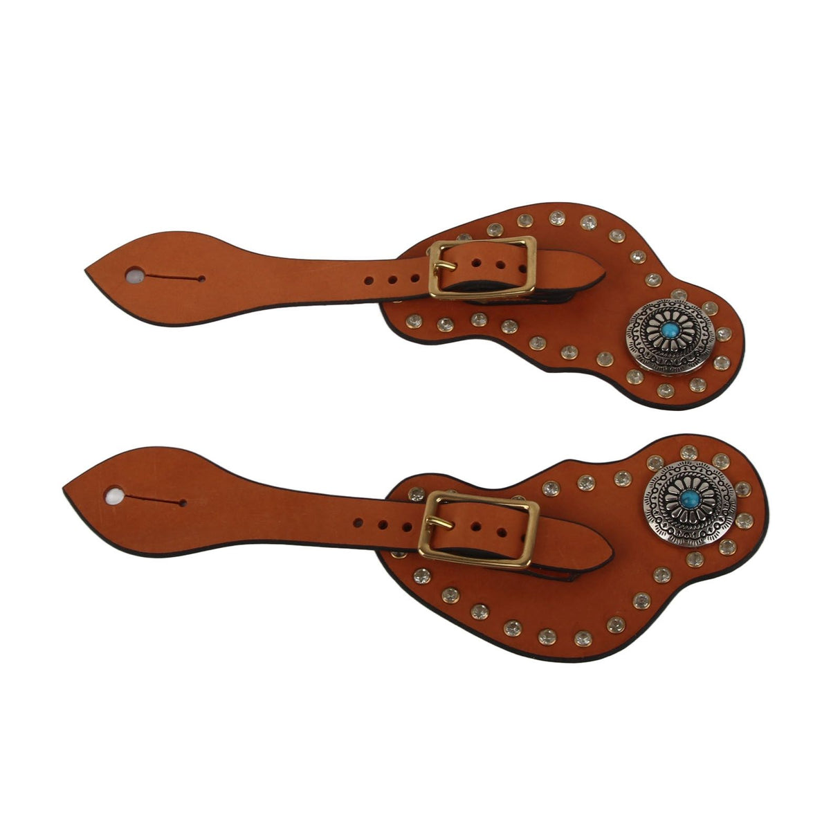 1 Pair Spur Strap Western Retro Horse Spur Strap with Buckle for Horse Training Protective Equipment Brown