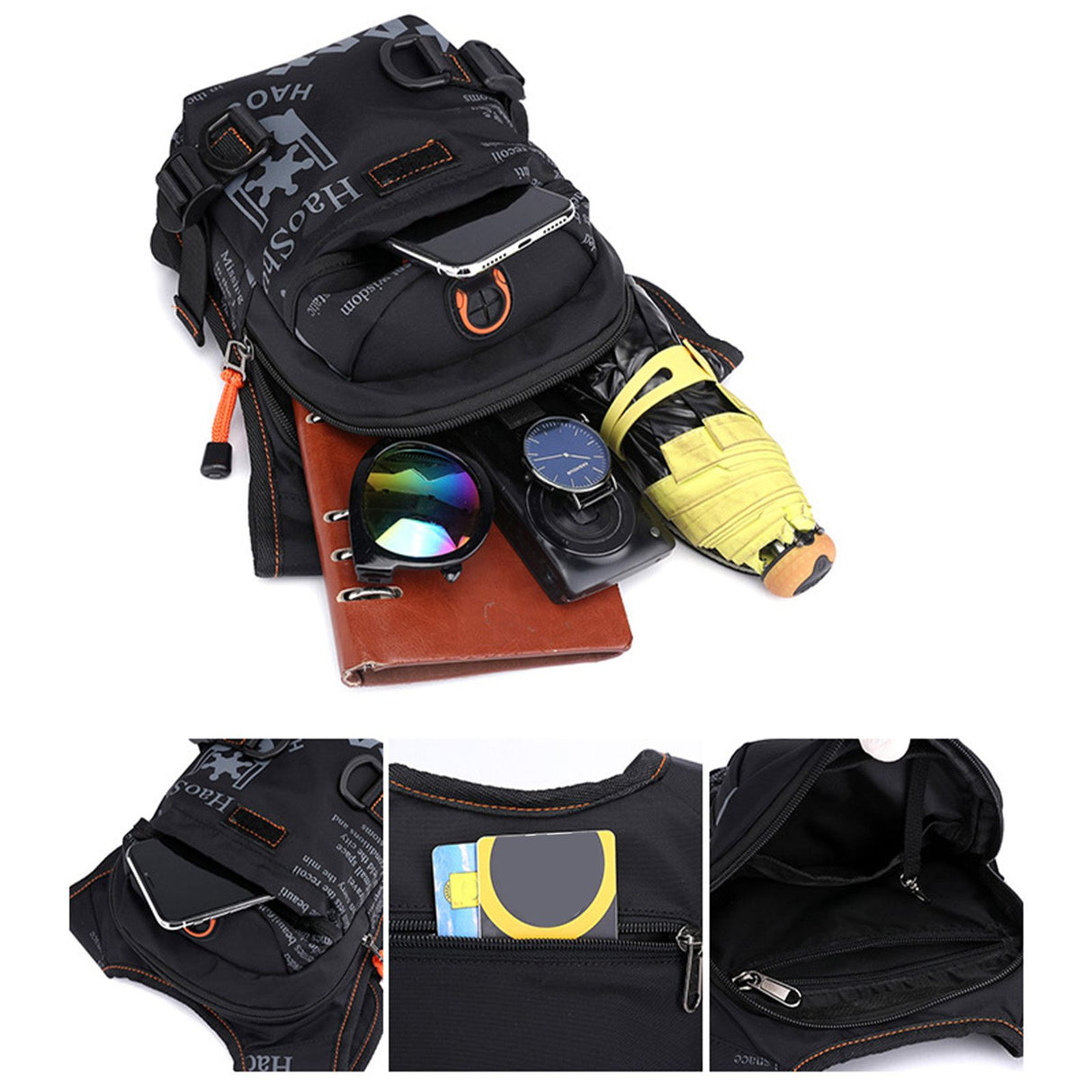 Motorcycle Leg Bag Portable Waterproof Nylon Waist Pack Outdoor Cycling Cross Chest Bag