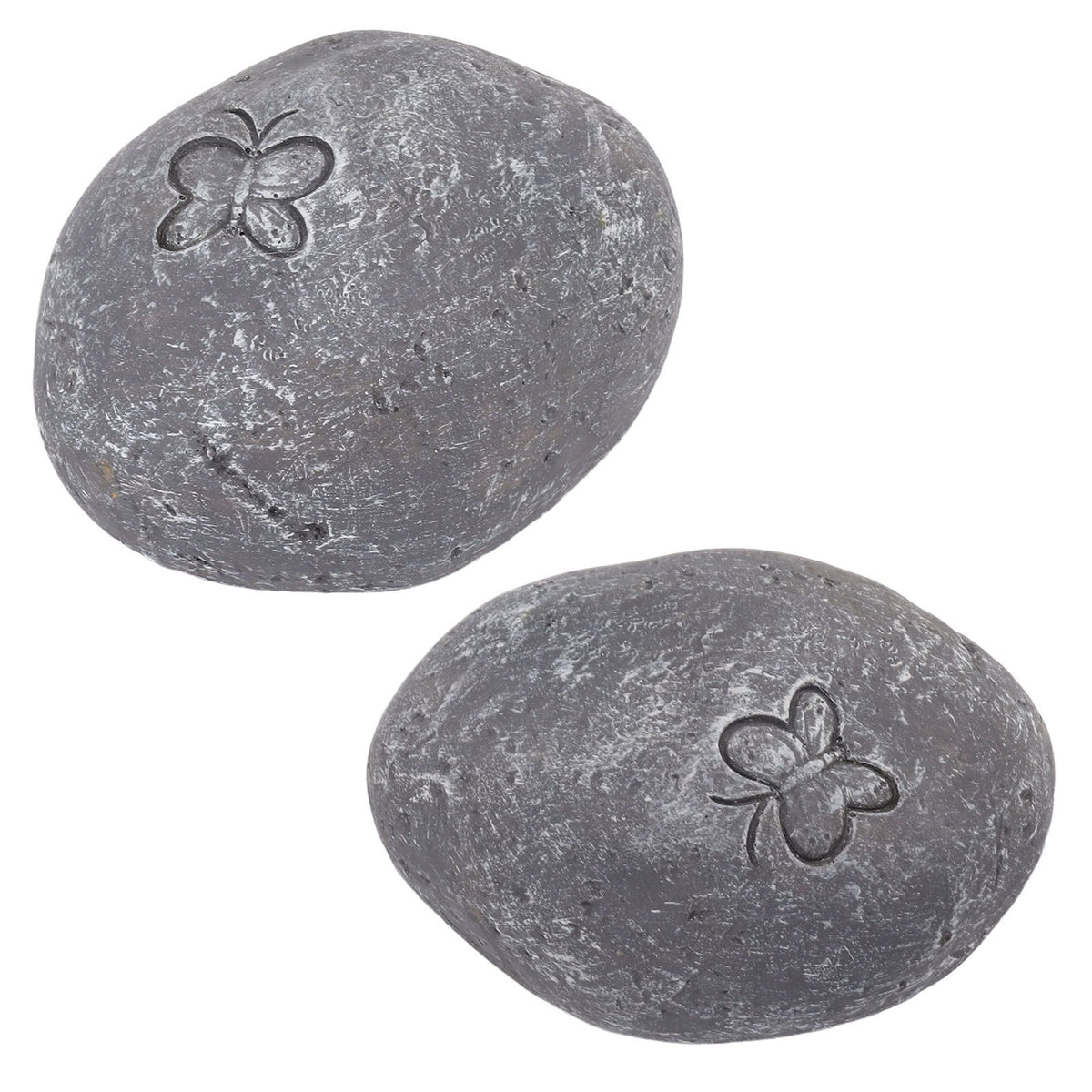 Pet Memorial Garden Stone DIY Butterfly Print Pet Cat Dog Grave Marker Resin Pet Memorial Gift Stone Grey