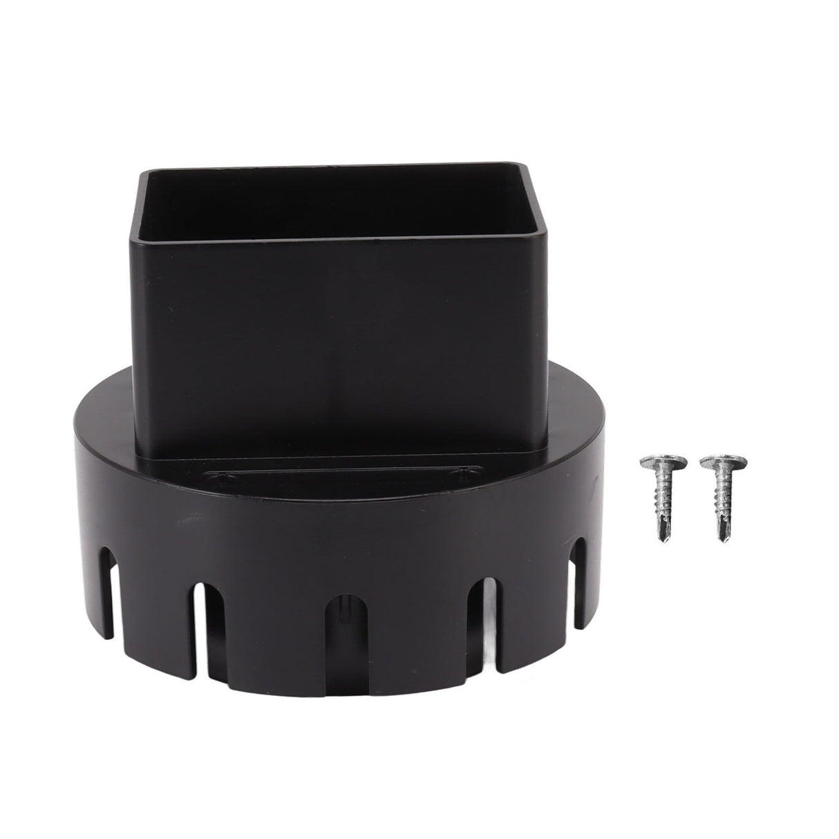 Downspout Adapter Plastic Drain Adapter Replacement Downpipe Converter Connector with Screws Black S 2x3in