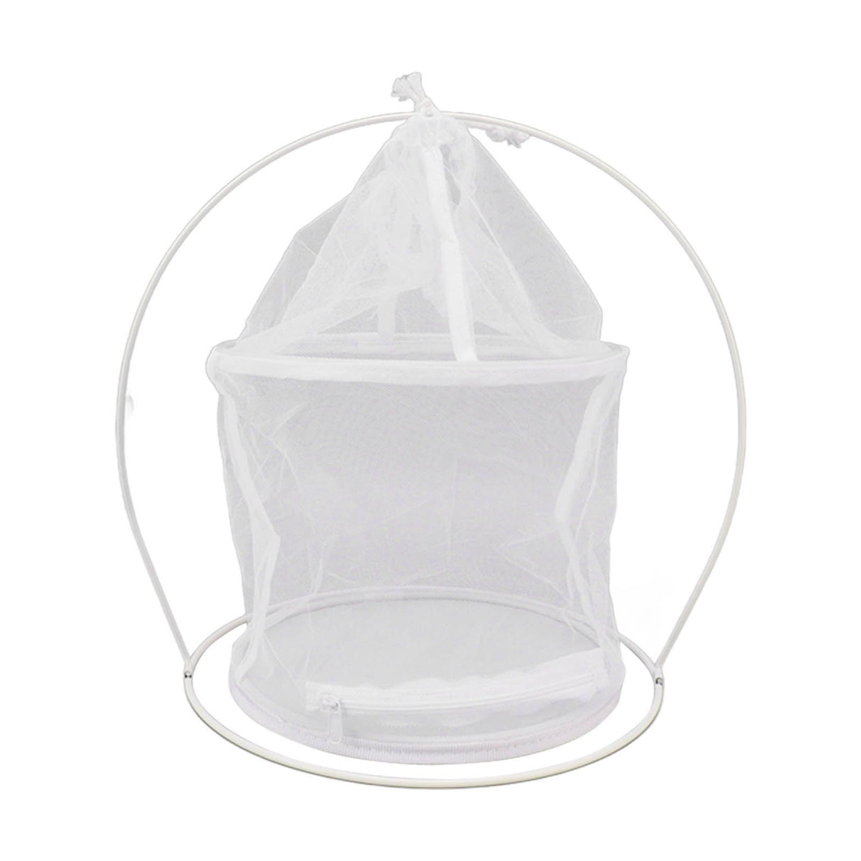 Cylindrical Iron Frame Hanging Cage Butterfly Habitat Cage Ornamental Outdoor Mesh Plant Cage