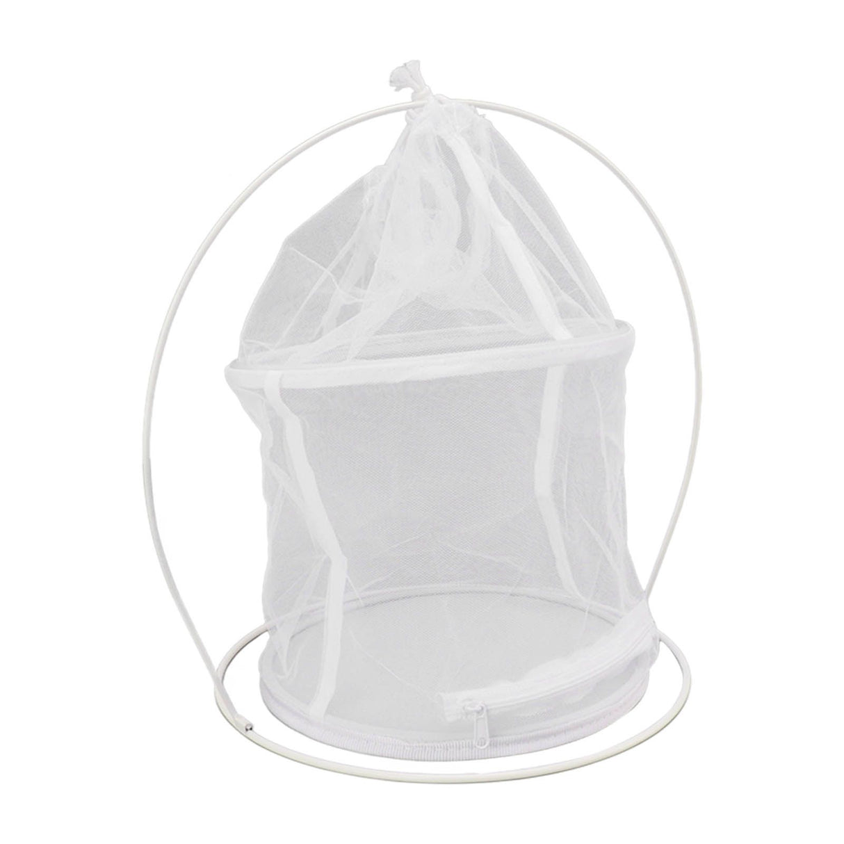 Cylindrical Iron Frame Hanging Cage Butterfly Habitat Cage Ornamental Outdoor Mesh Plant Cage