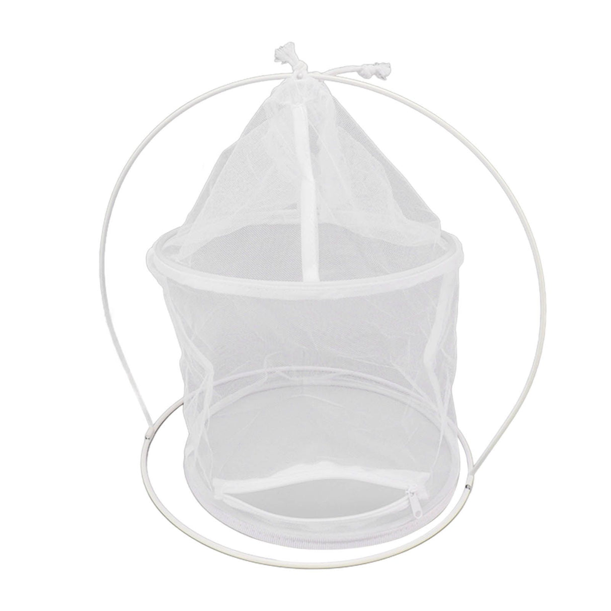 Cylindrical Iron Frame Hanging Cage Butterfly Habitat Cage Ornamental Outdoor Mesh Plant Cage