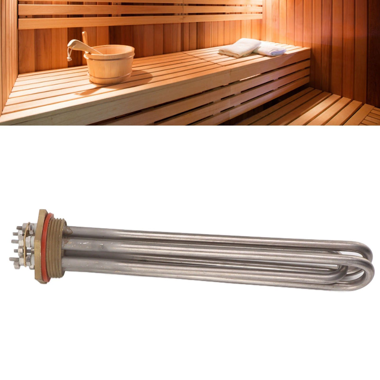 6KW 230V Electric Water Heater Element Immersion Tubular Sauna Stove Heating Pipe for Family Hotel Fitness Center