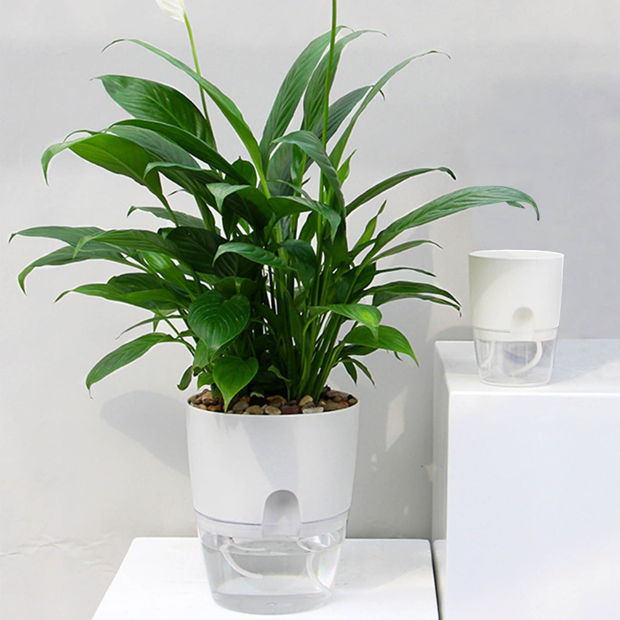 3PCS Self Watering Planter Pots Double Layer Green Plant Flower Pot for Garden Balcony Indoor Cultivation
