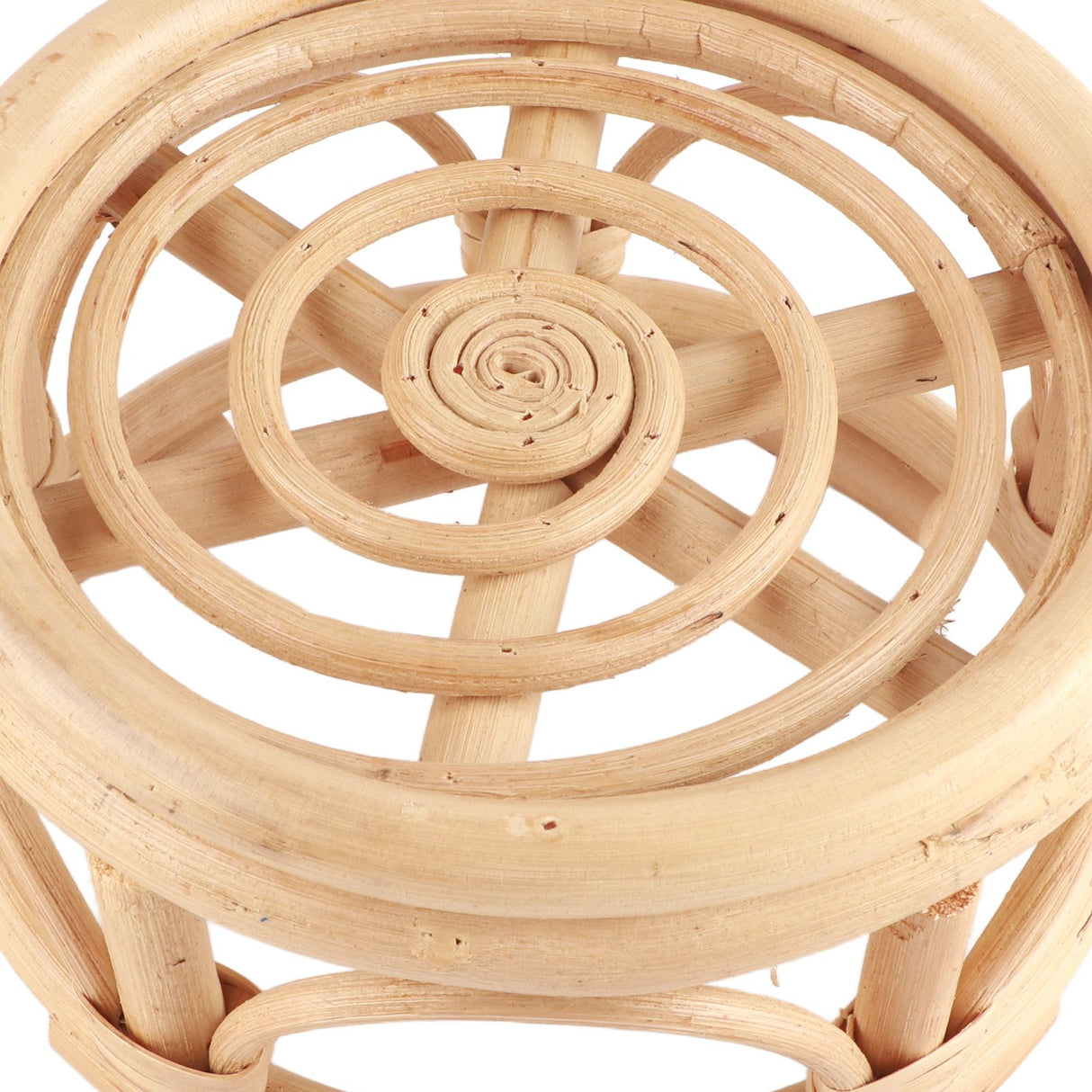 Rattan Indoor Plant Stand Round Shape Natural Plant Rack Handmade Rattan Planter Stand for Home Garden Yard Small