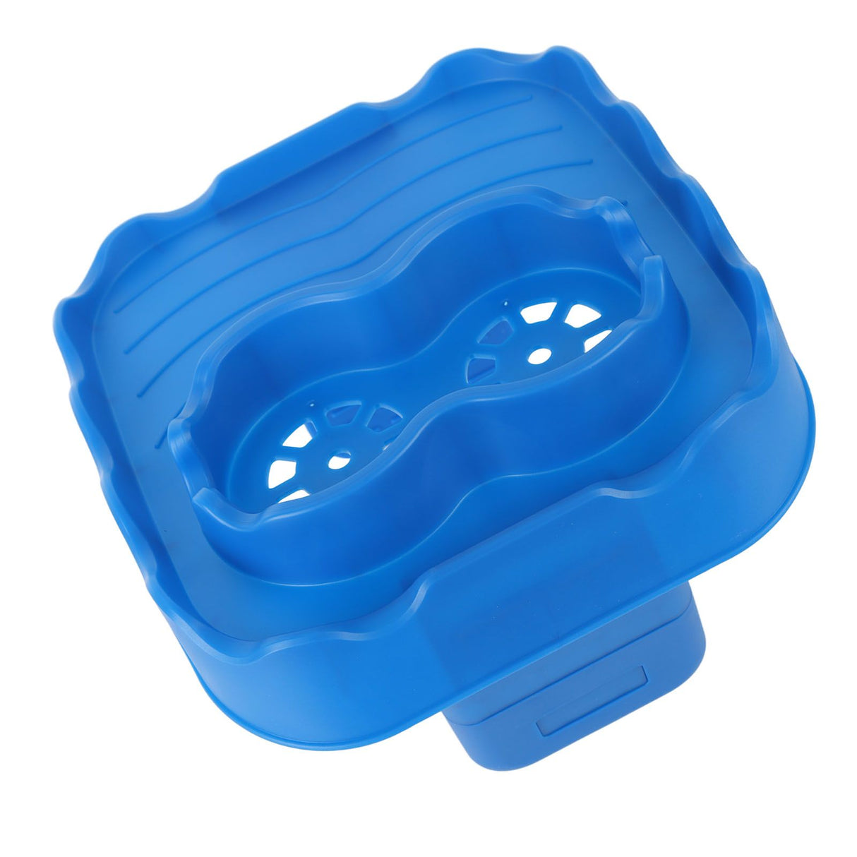 Hot Tub Table Tray with Drain Holes Anti Slip Adjustable Hot Tub Side Table for Swimming Pools SPA Bathtub Blue