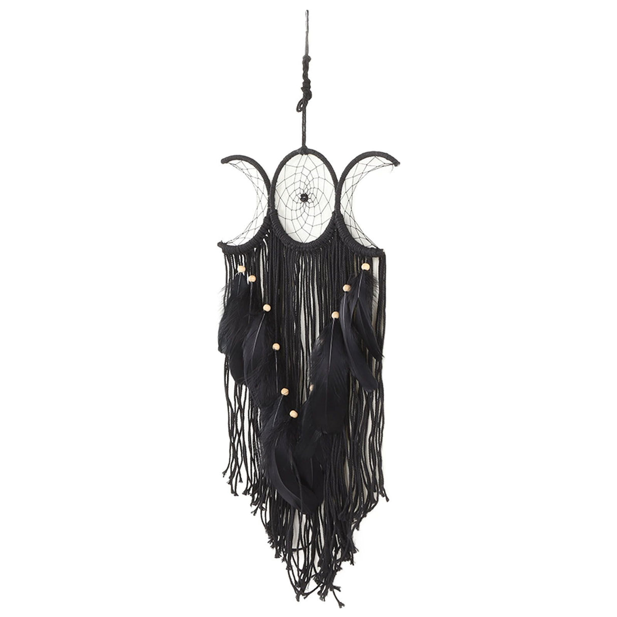 Dream Catcher Hand Woven Minimalist Home Wall Decoration for Living Room Study Cafe Bedroom Black