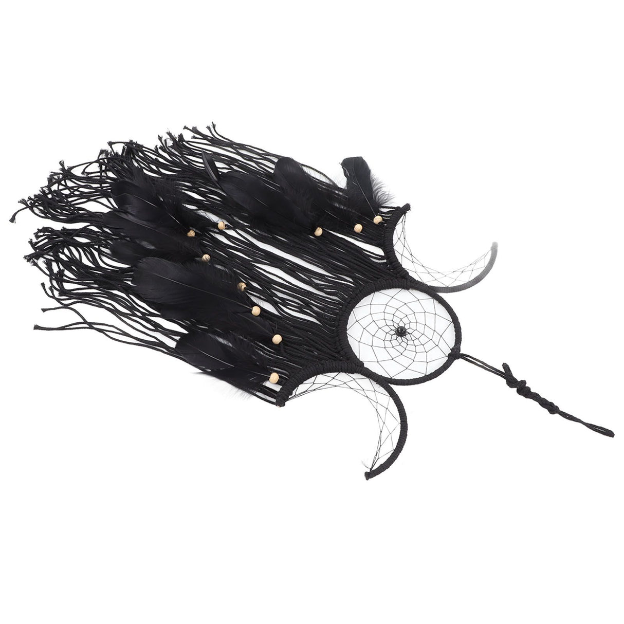 Dream Catcher Hand Woven Minimalist Home Wall Decoration for Living Room Study Cafe Bedroom Black