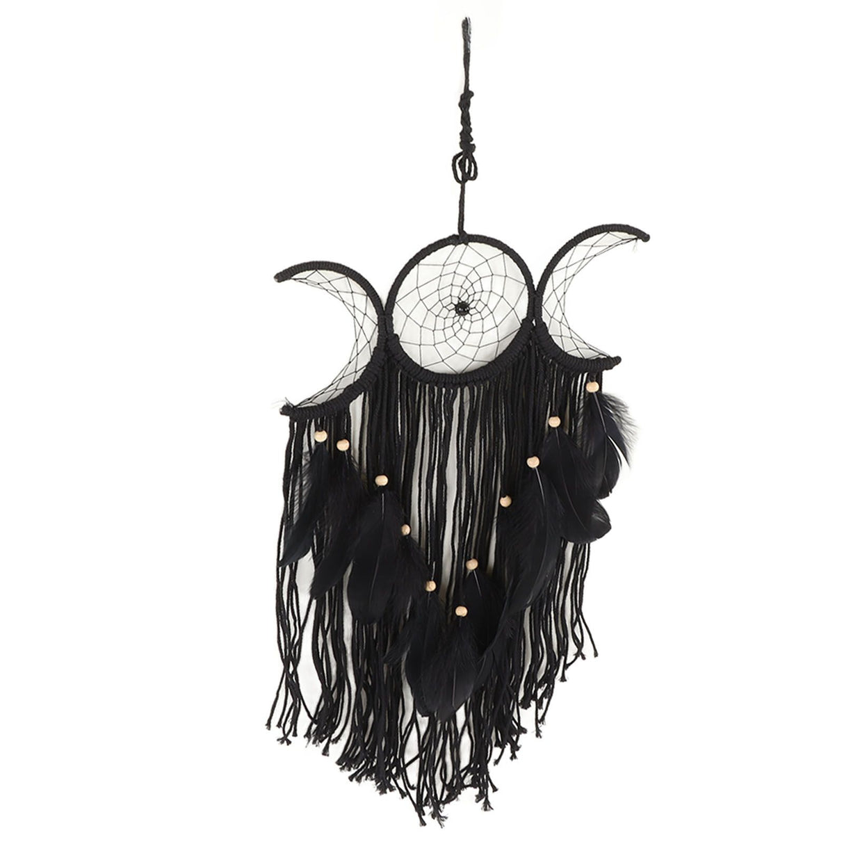 Dream Catcher Hand Woven Minimalist Home Wall Decoration for Living Room Study Cafe Bedroom Black