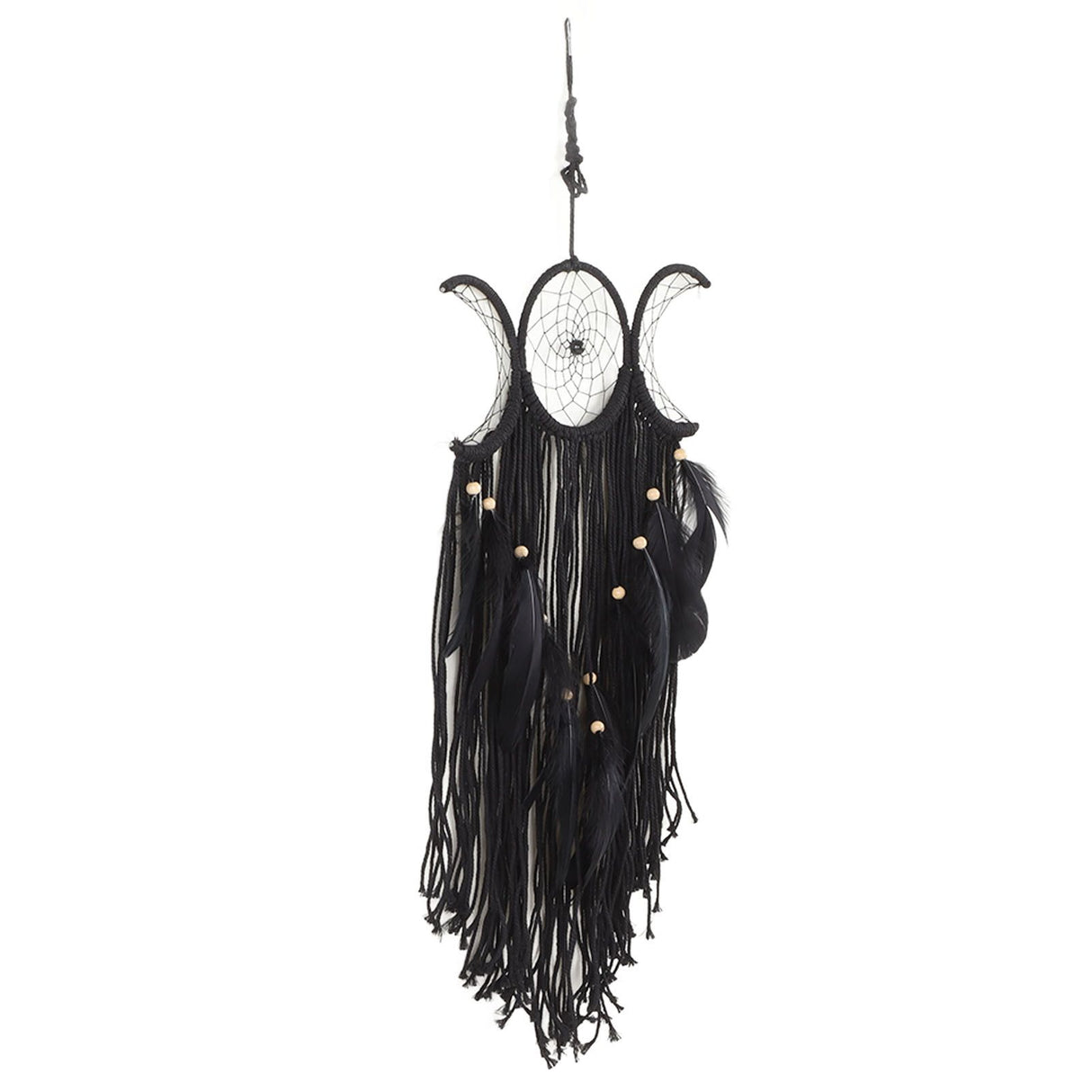 Dream Catcher Hand Woven Minimalist Home Wall Decoration for Living Room Study Cafe Bedroom Black
