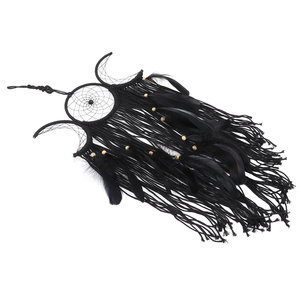 Dream Catcher Hand Woven Minimalist Home Wall Decoration for Living Room Study Cafe Bedroom Black