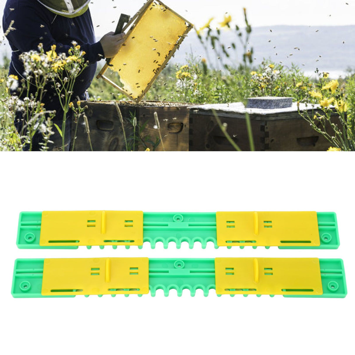 2PCS Bee Door Sliding Guards Beehive Entrance Reducer Beekeeping Gate Anti Escape Frame Vents 31.5cm / 12.4in