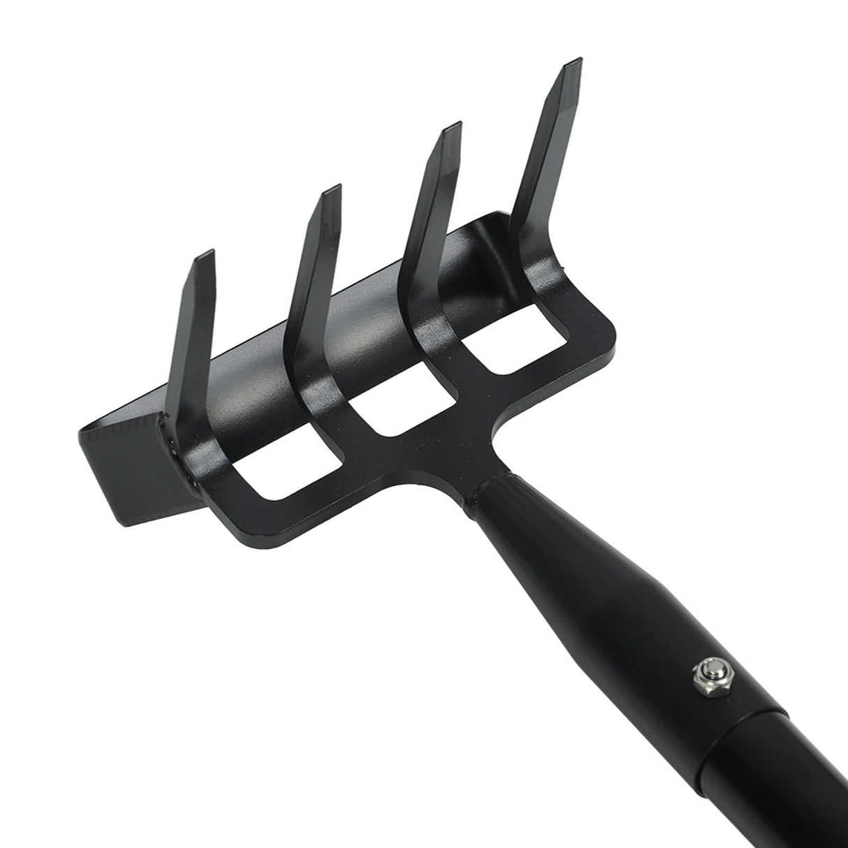 Weeding Rake Adjustable Length Stainless Steel Ergonomic Handle Hand Rake Garden Tool for Cultivating Loosening 4 Sections