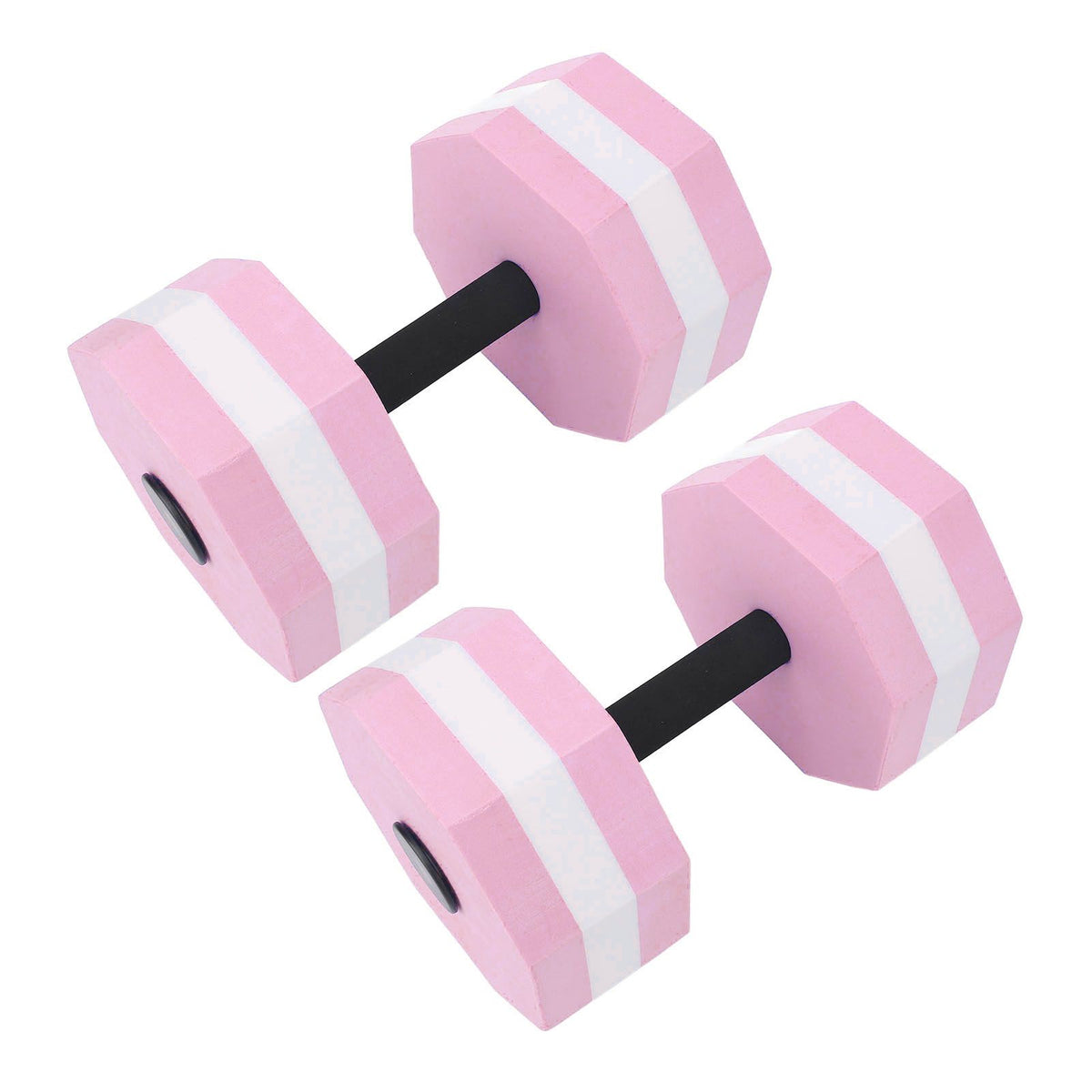2Pcs High Density EVA Foam Dumbbell Set Aquatic Exercise Dumbbells for Men Women Indoor Swimming Pools Aerobic Fitness Rehabilitation Training Diamond Shaped Pink White Pink