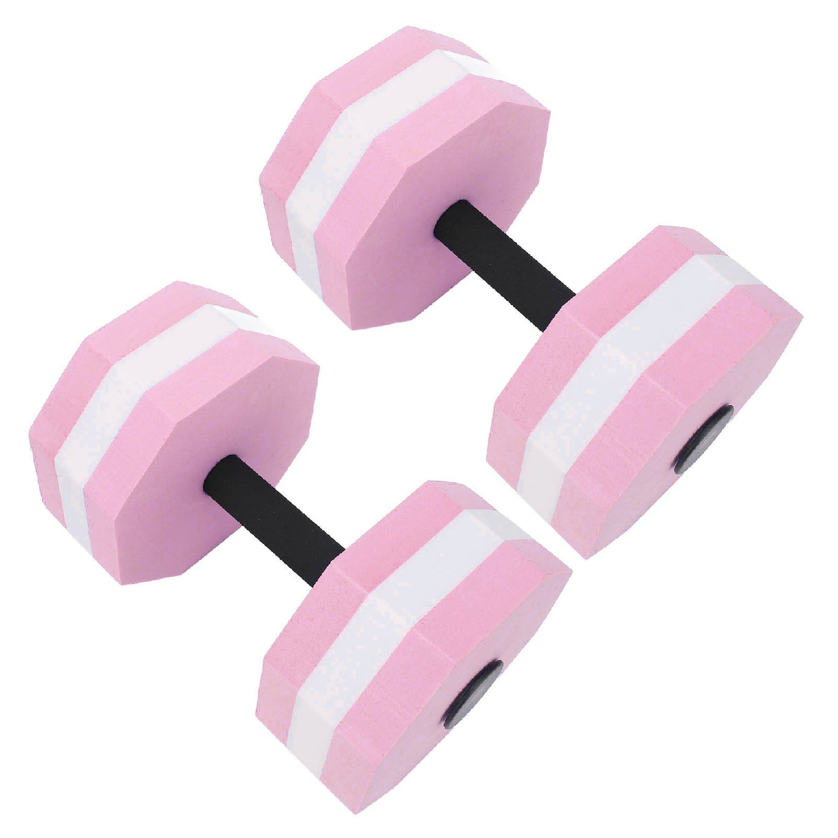 2Pcs High Density EVA Foam Dumbbell Set Aquatic Exercise Dumbbells for Men Women Indoor Swimming Pools Aerobic Fitness Rehabilitation Training Diamond Shaped Pink White Pink