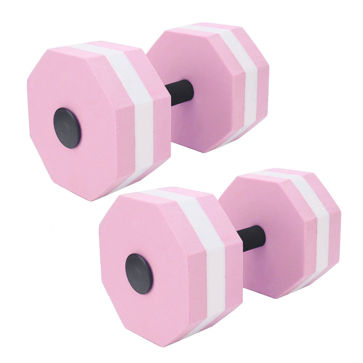 2Pcs High Density EVA Foam Dumbbell Set Aquatic Exercise Dumbbells for Men Women Indoor Swimming Pools Aerobic Fitness Rehabilitation Training Diamond Shaped Pink White Pink