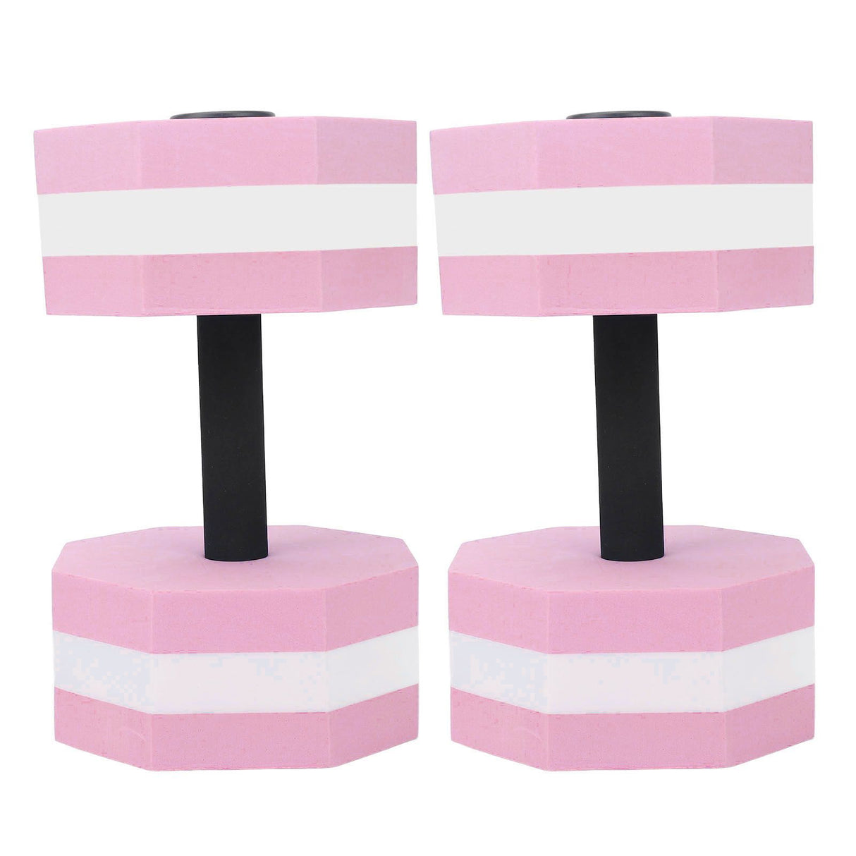 2Pcs High Density EVA Foam Dumbbell Set Aquatic Exercise Dumbbells for Men Women Indoor Swimming Pools Aerobic Fitness Rehabilitation Training Diamond Shaped Pink White Pink