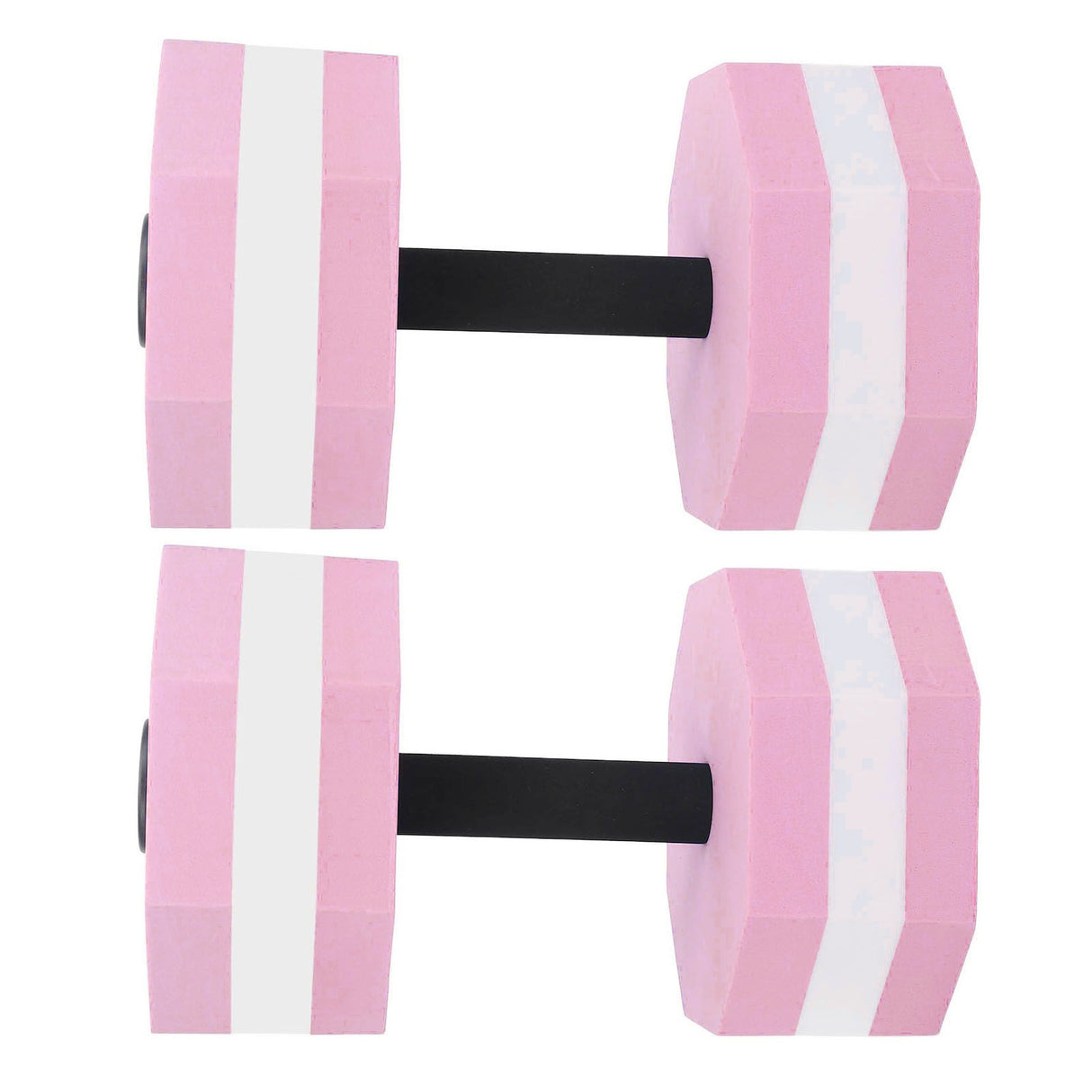 2Pcs High Density EVA Foam Dumbbell Set Aquatic Exercise Dumbbells for Men Women Indoor Swimming Pools Aerobic Fitness Rehabilitation Training Diamond Shaped Pink White Pink