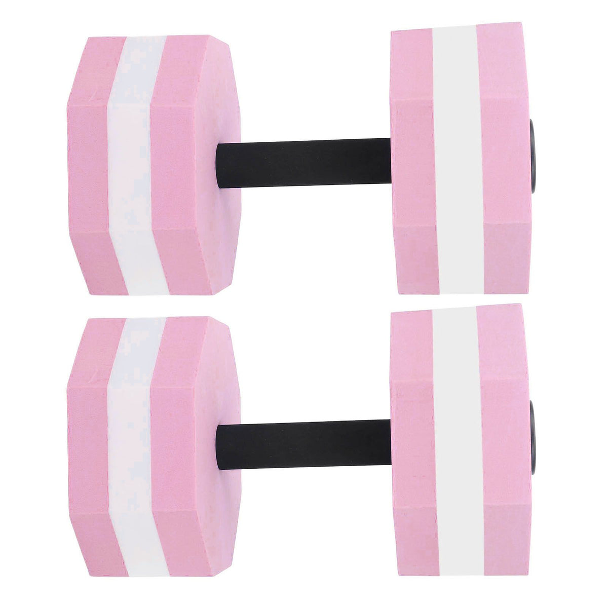 2Pcs High Density EVA Foam Dumbbell Set Aquatic Exercise Dumbbells for Men Women Indoor Swimming Pools Aerobic Fitness Rehabilitation Training Diamond Shaped Pink White Pink