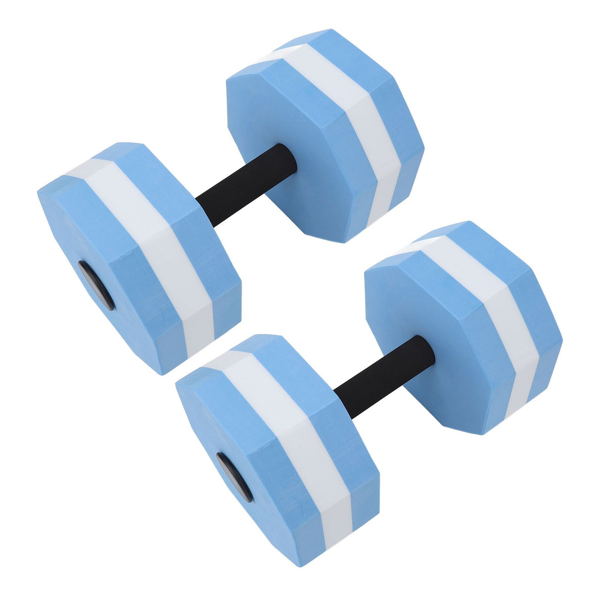 2Pcs High Density EVA Foam Dumbbell Set Aquatic Exercise Dumbbells for Men Women Indoor Swimming Pools Aerobic Fitness Rehabilitation Training Diamond Shaped Blue White Blue