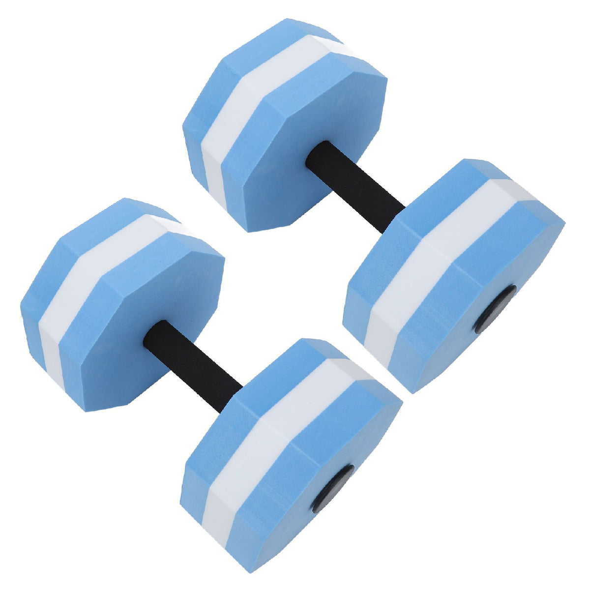 2Pcs High Density EVA Foam Dumbbell Set Aquatic Exercise Dumbbells for Men Women Indoor Swimming Pools Aerobic Fitness Rehabilitation Training Diamond Shaped Blue White Blue