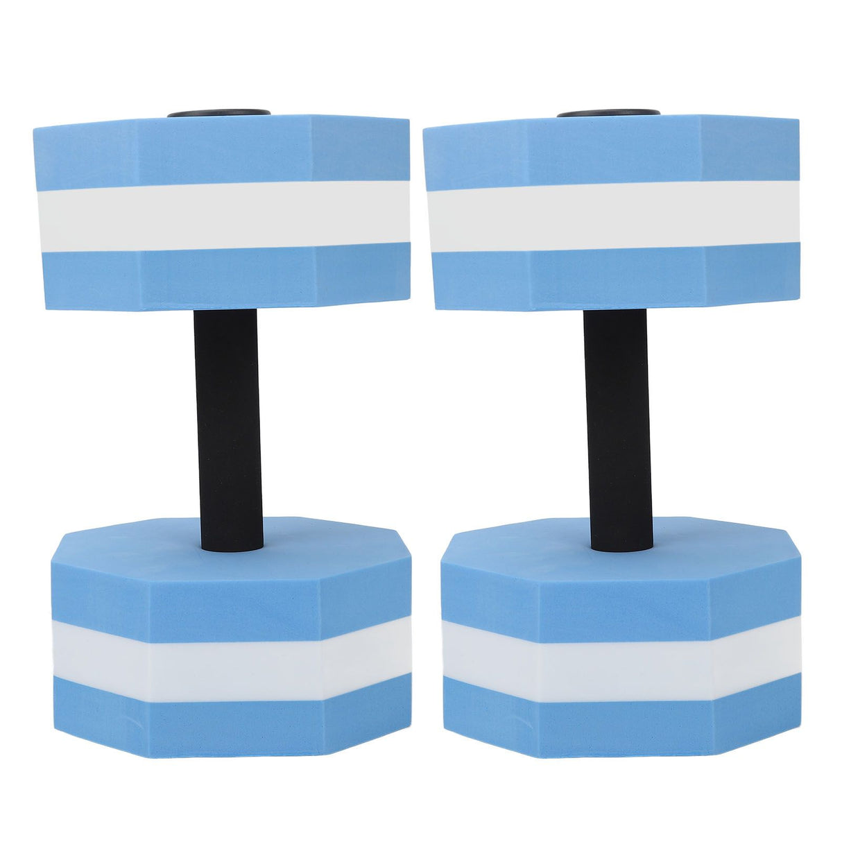 2Pcs High Density EVA Foam Dumbbell Set Aquatic Exercise Dumbbells for Men Women Indoor Swimming Pools Aerobic Fitness Rehabilitation Training Diamond Shaped Blue White Blue