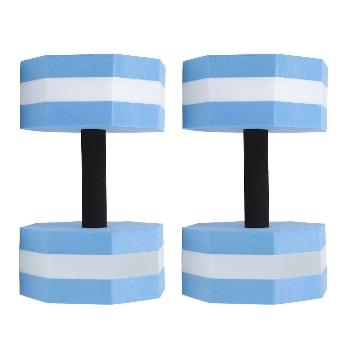 2Pcs High Density EVA Foam Dumbbell Set Aquatic Exercise Dumbbells for Men Women Indoor Swimming Pools Aerobic Fitness Rehabilitation Training Diamond Shaped Blue White Blue