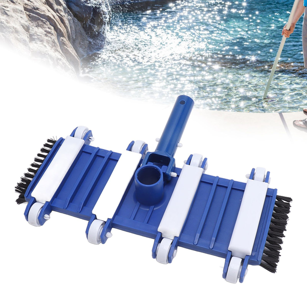 14 Inch Swimming Pool Vacuum Head with Wheels Brushes Pool Cleaning Equipment Accessories