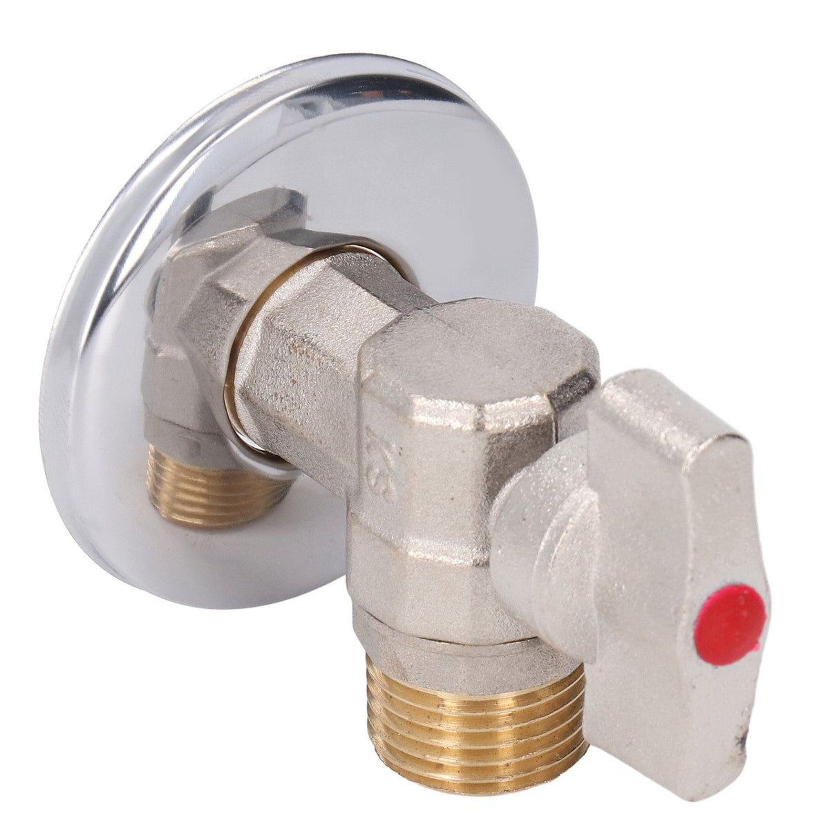 G1/2 Thread Brass Triangle Valve Large Flow Cold Hot Water Angle Stop Valve for Kitchen Bathroom Red