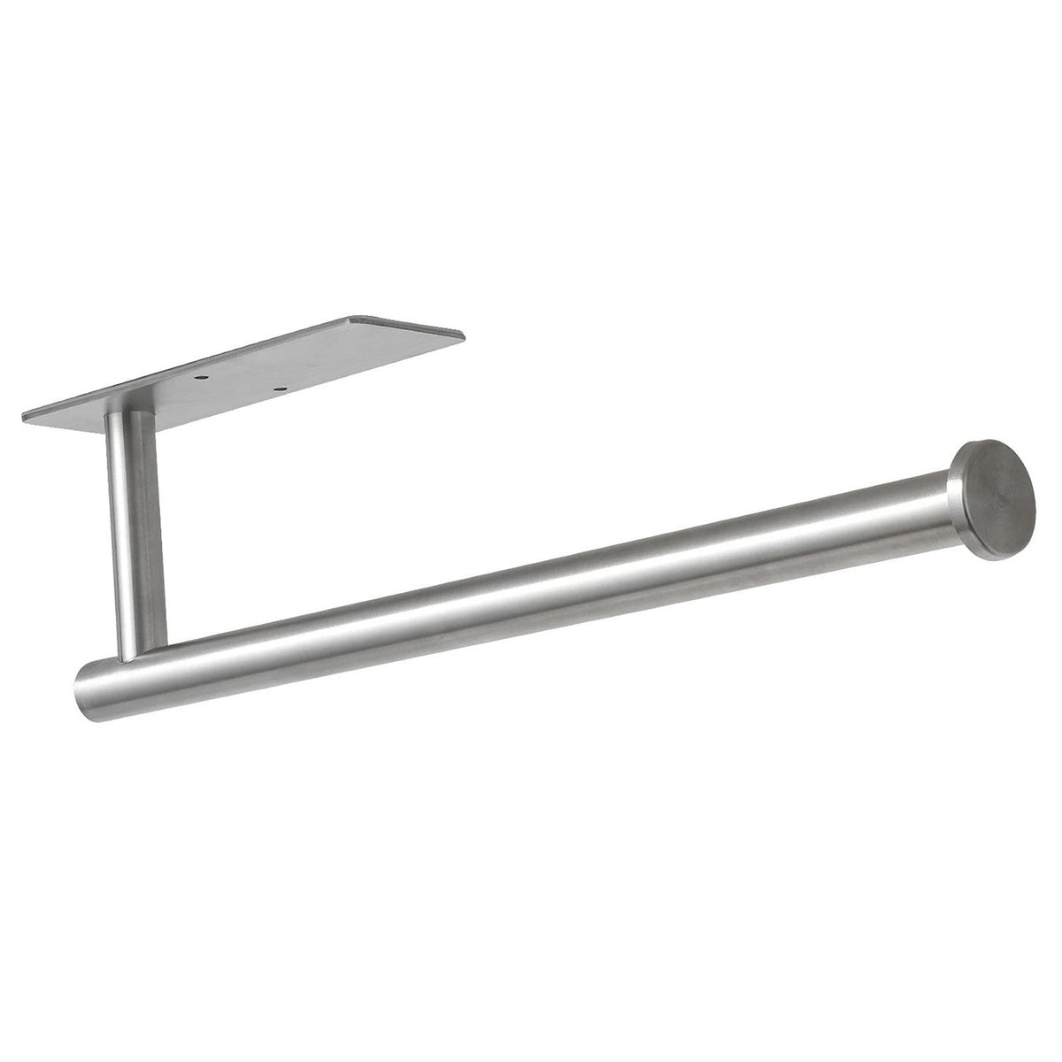 Paper Towel Holder 304 Stainless Steel Space Saving Decorative Practical Waterproof Hanging Paper Towels Rolls Holder for Home Quadrate Bottom Long Silvery