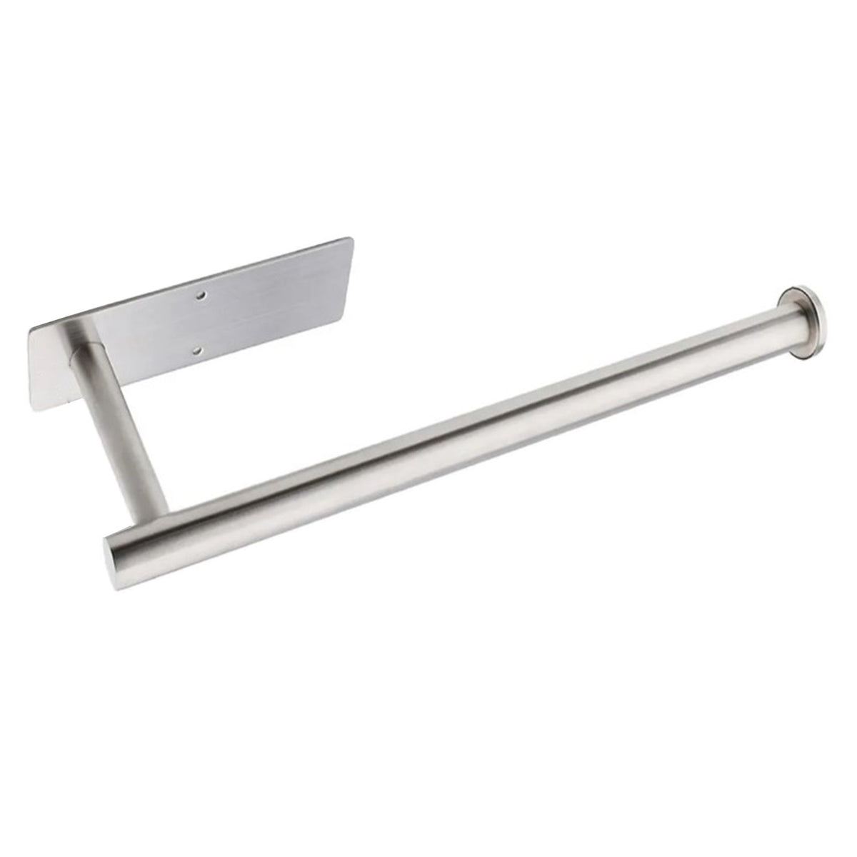 Paper Towel Holder 304 Stainless Steel Space Saving Decorative Practical Waterproof Hanging Paper Towels Rolls Holder for Home Quadrate Bottom Long Silvery
