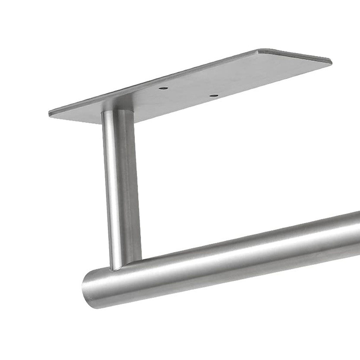 Paper Towel Holder 304 Stainless Steel Space Saving Decorative Practical Waterproof Hanging Paper Towels Rolls Holder for Home Quadrate Bottom Long Silvery